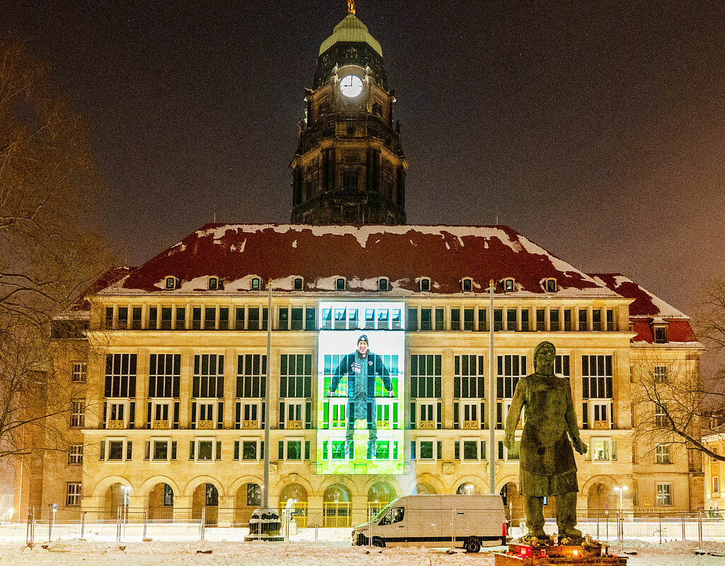 Projektion auf dem Rathaus